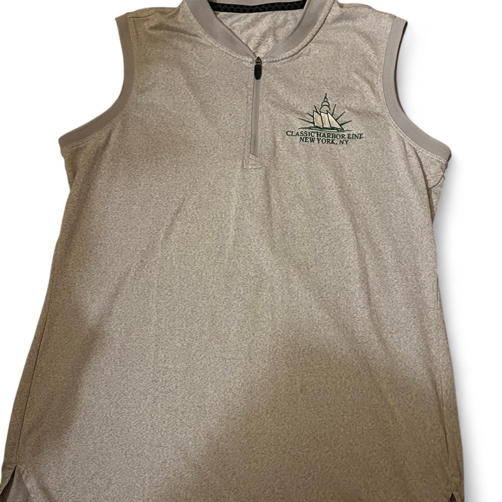Gray Sleeveless Zip-Up Top